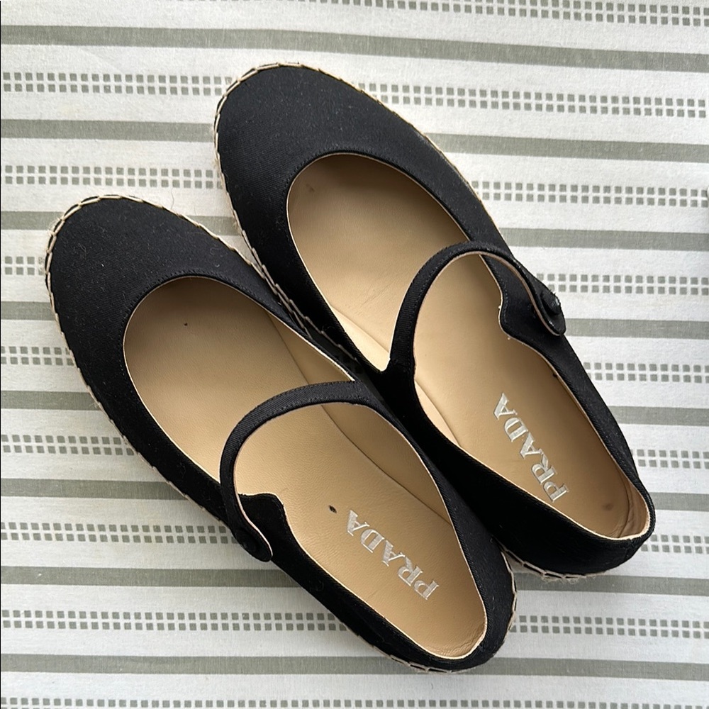 Prada Black Mary Jane Flats